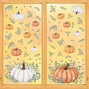 Decorazione per finestre con foglie di zucca arancione, 123 pezzi, per casa, negozio e vetrina.