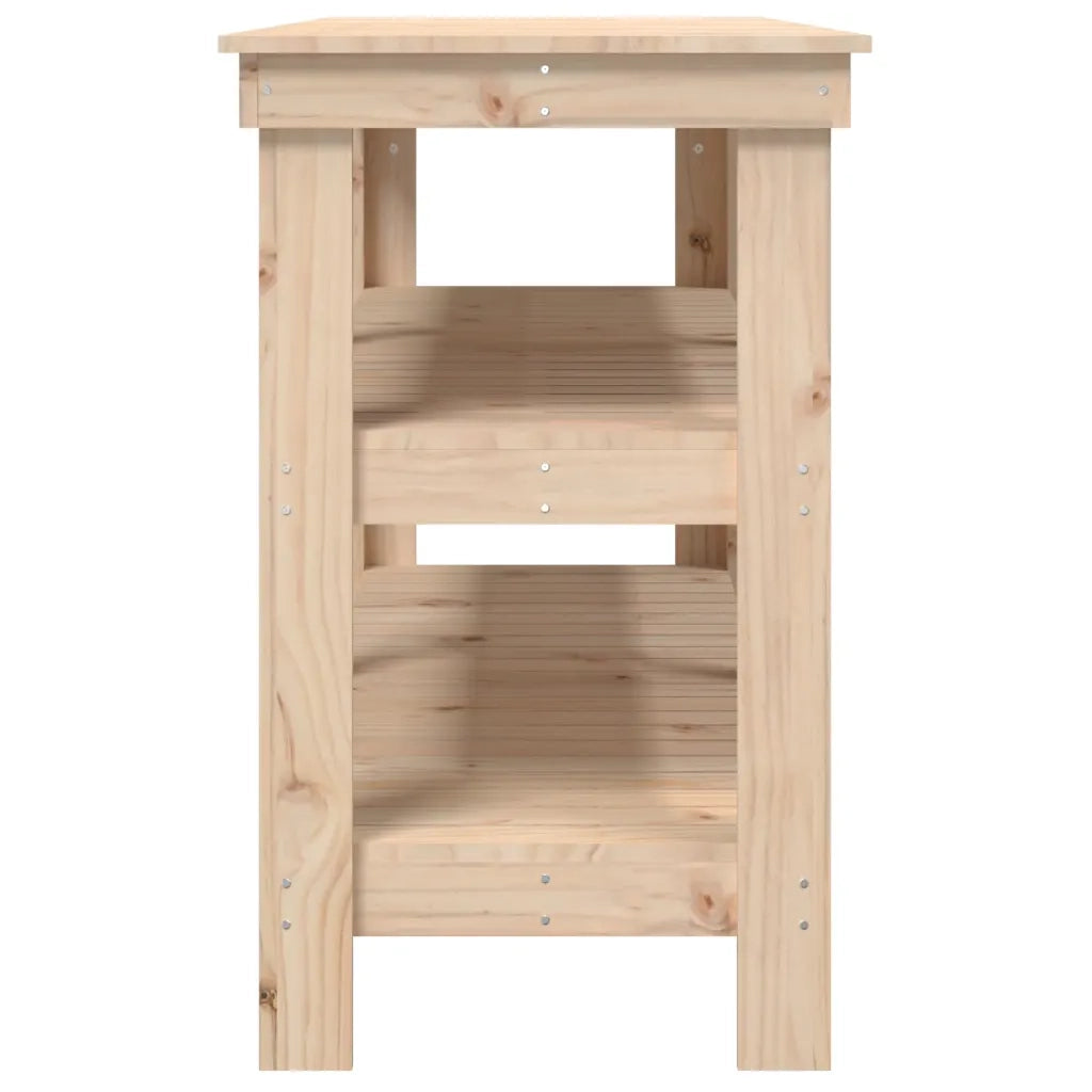 Banco da Lavoro 142,5x50x80 cm in Legno Massello di Pino