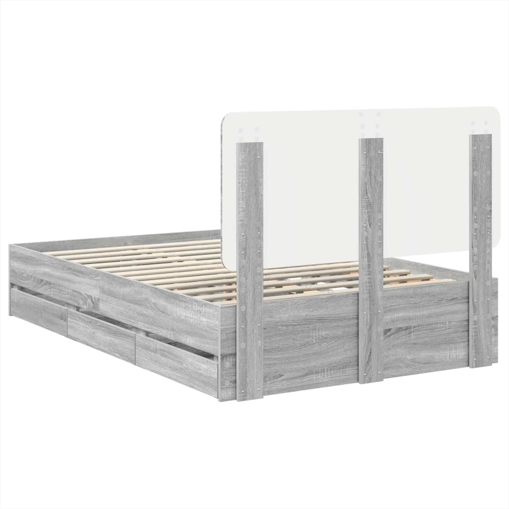 Struttura del letto con cassetto Grigio Sonoma 120 x 200 cm 3412614