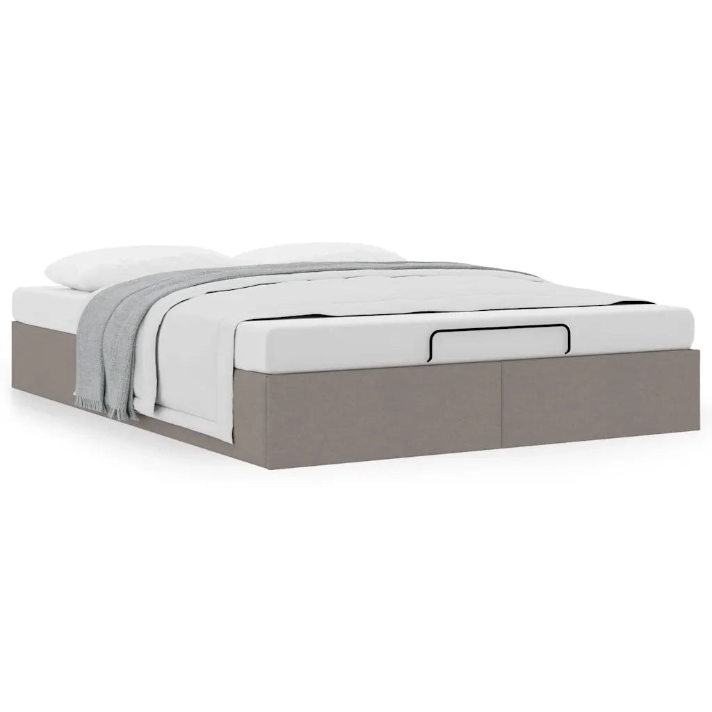 Struttura Letto Pouf senza Materasso Tortora 140x190 cm Tessuto 3310879