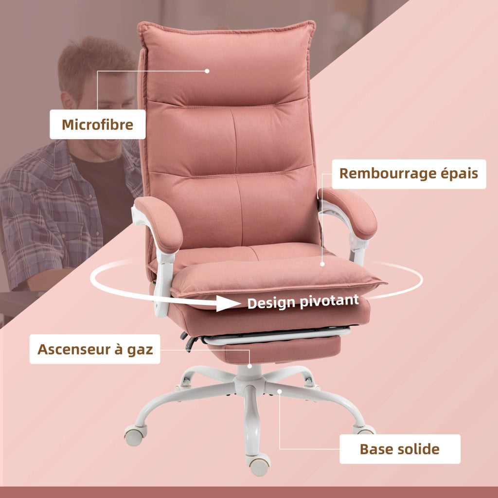 Poltrona massaggiante e riscaldante da ufficio ¨C zephmum ¨C rosa 66x74x121,5 cm
