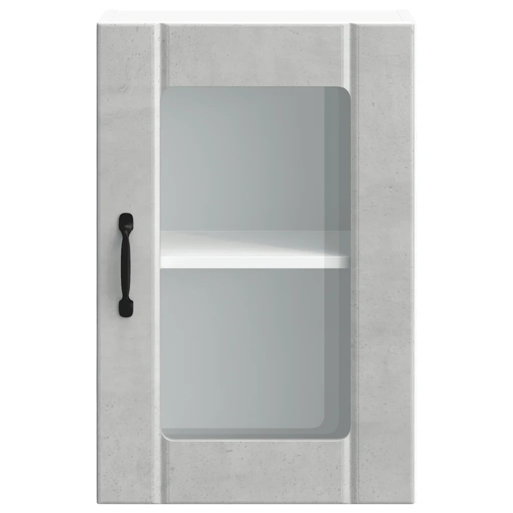 vidaXL Pensile da Cucina con Porta in Vetro Lucca Grigio Cemento