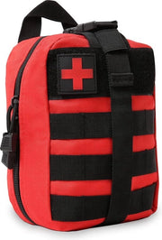 Kit Medico Tattico, Borsa Medica Esterna, Kit EHBO Militare, Kit di Primo Soccorso Tattico in Nylon per Outdoor, Borsa di Emergenza, Borsa di Primo Soccorso, Rosso
