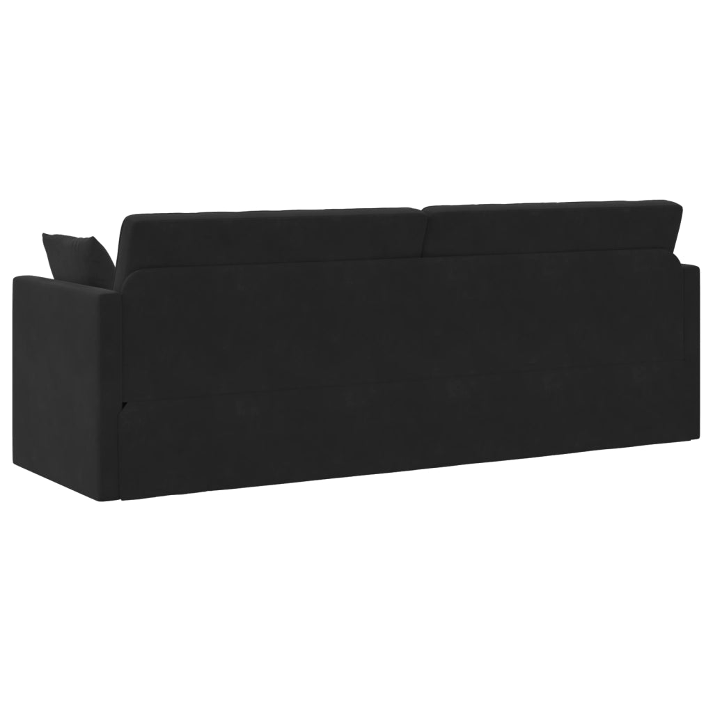 Divano Letto 2-in-1 Nero 213x144x60 cm