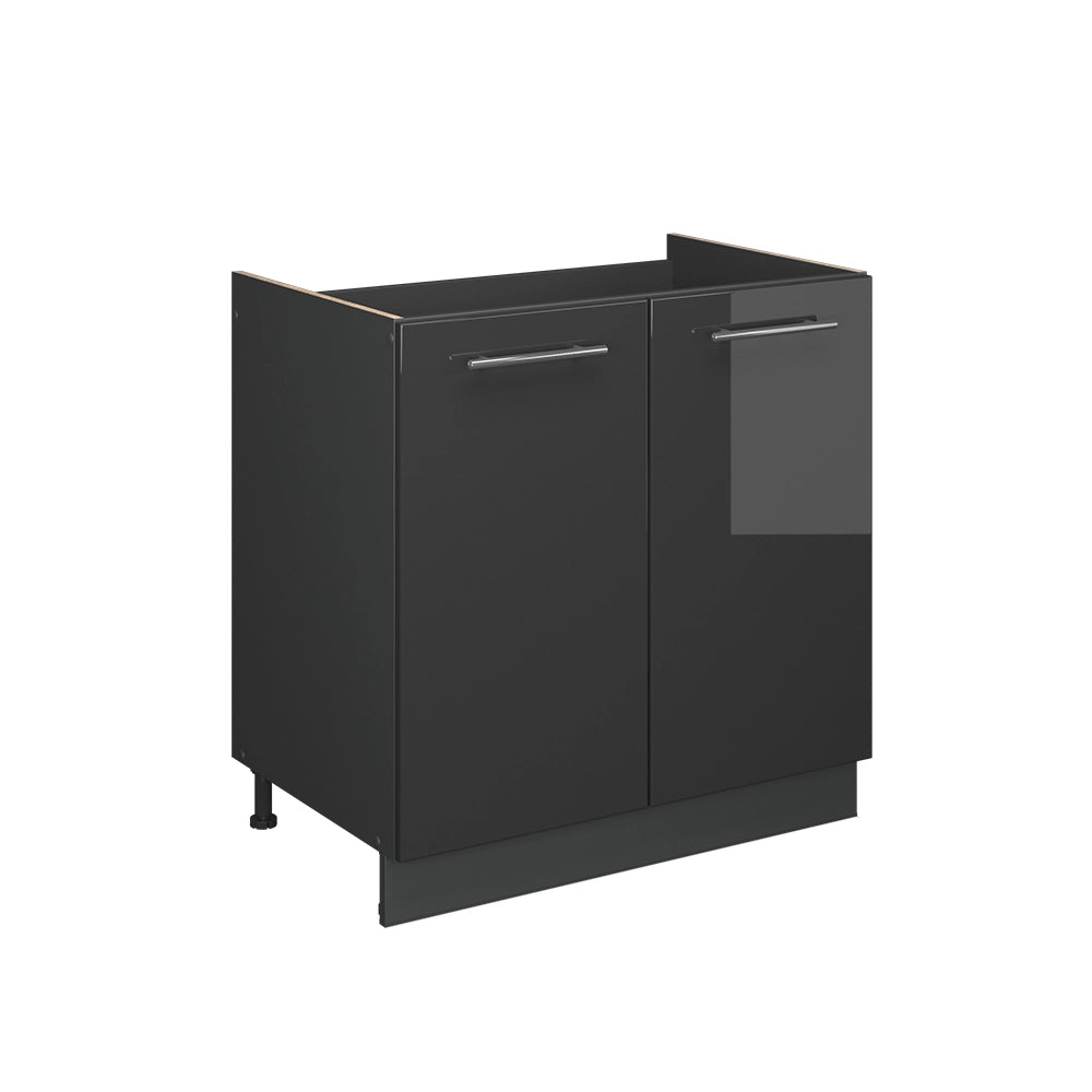 Vicco Mobile lavello cucina Antracite lucido 80 cm , PL Rovere