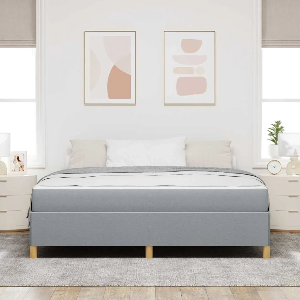 vidaXL Letto a molle Grigio chiaro e Bianco 180 x 200 cm Tessuto