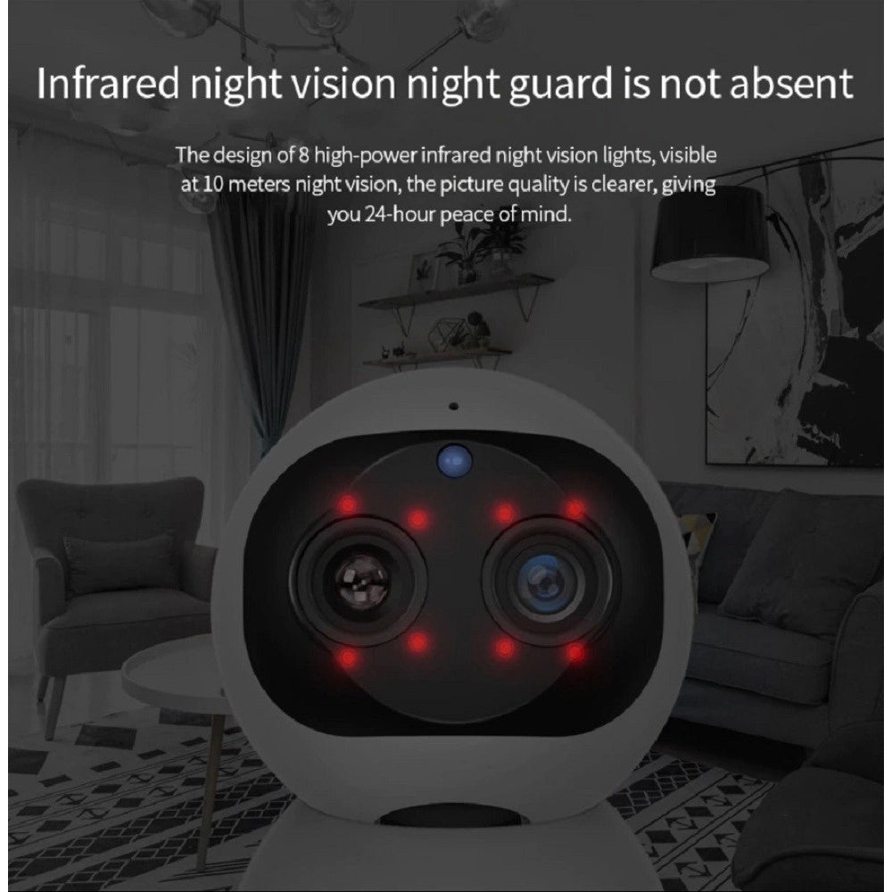 Trade Shop - Telecamera Di Sorveglianza Intelligente Ip Wifi 2k Hd 8 Led A Infrarossi Q-s2099 -