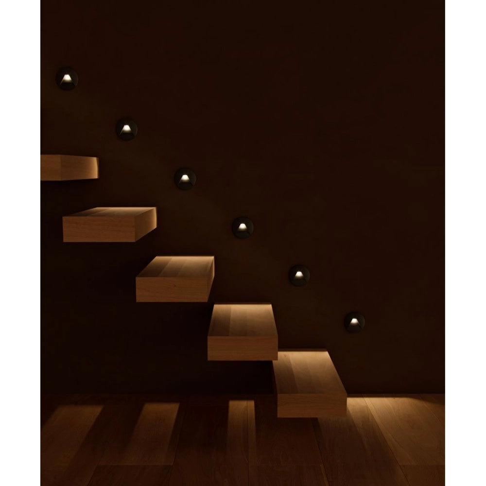 Beneito & Faure - Luce da incasso segnapasso LED Pun 3W - CCT Switch 2700K/3200K/4000K - Bianco e Nero