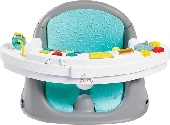 Sedile da 3 in 1 con musica e luce - seggiolone per bambini che cresce - altezza regolabile e tavolo da snack - piatto per giocattoli - per bambini dai 6 mesi ai 3 anni
