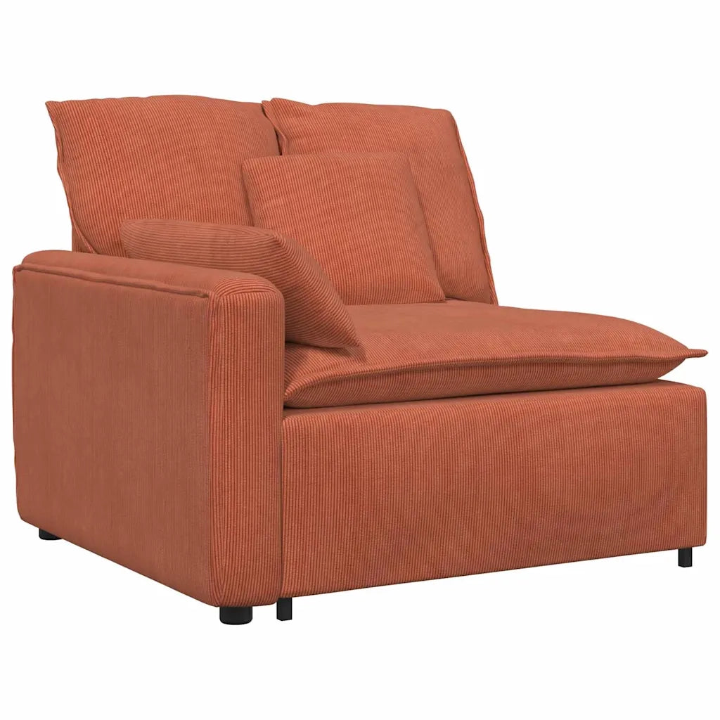 Divano Modulare con Cuscini Rosso Arancione 3321144