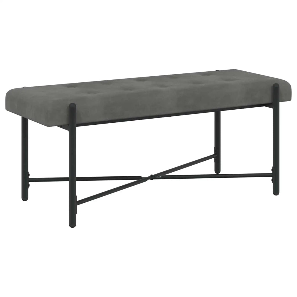 Panchina con bottoni e cuscini Grigio Scuro 110 x 40 x 46 cm 42038386