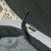 Panca Fondo Letto in Tessuto Teddy con Vano Contenitore, 116x41x40.5cm, Grigio Chiaro