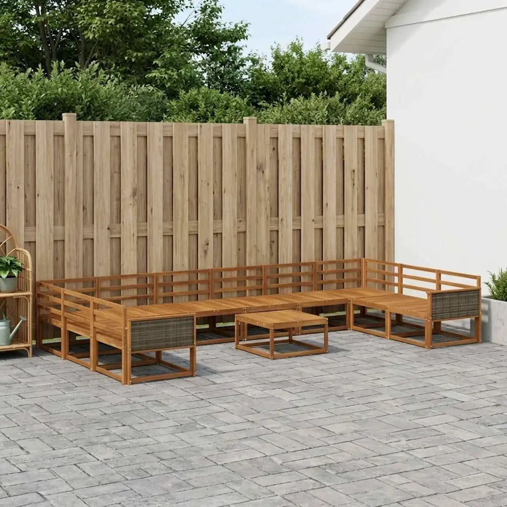 Set di divani da esterno 11 pcs Naturale