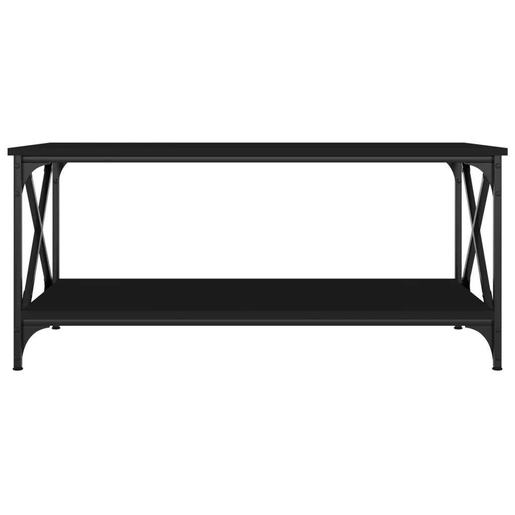 Tavolino da Salotto Nero 100x50x45 cm Legno Multistrato e Ferro 823307