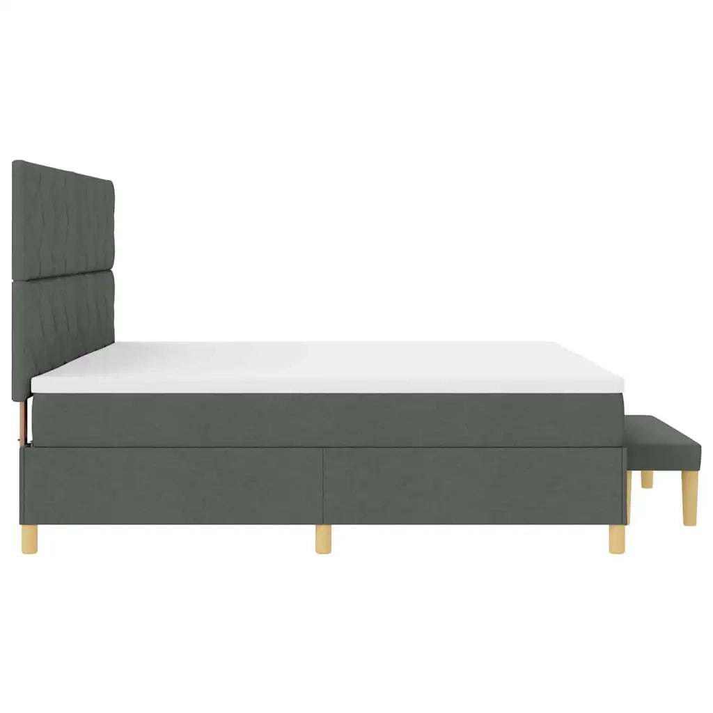 Letto a molle con materasso Grigio scuro 200 x 200 cm Tessuto 3344402