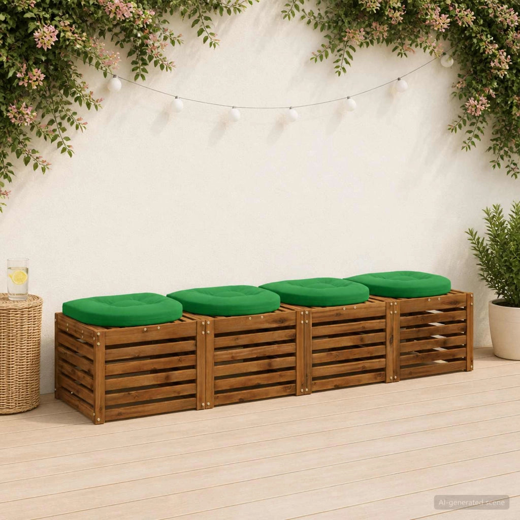 Cuscini per Sedia in 4 Pezzi 4 pz 100% Poliestere Verde 945301