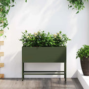 Vaso da Giardino Rialzato Oliver verde 60 x 26 x 45 cm Acciaio 865886