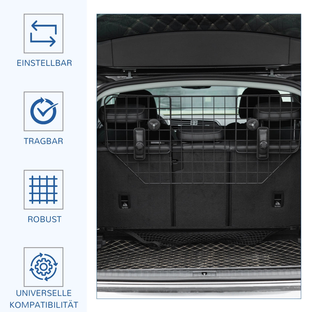 Griglia Divisoria Auto Universale per Cani ¨C Xylo ¨C Metallo Regolabile 90-120 cm