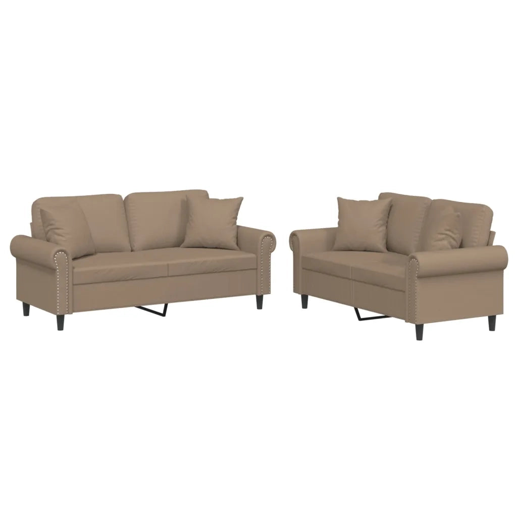 Set di Divani 2 pz con Cuscini Cappuccino in Similpellecod mxl 82937