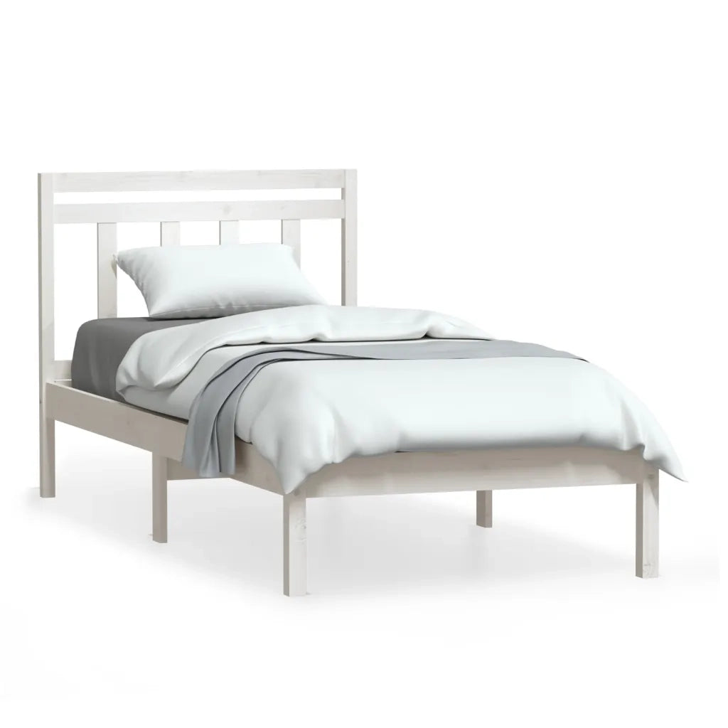 Giroletto-Struttura Letto Bianco in Legno Massello di Pino 100x200 cm 177230