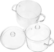 Padella in vetro borosilicato trasparente 2 in 1 - 1350 ml - inducto
