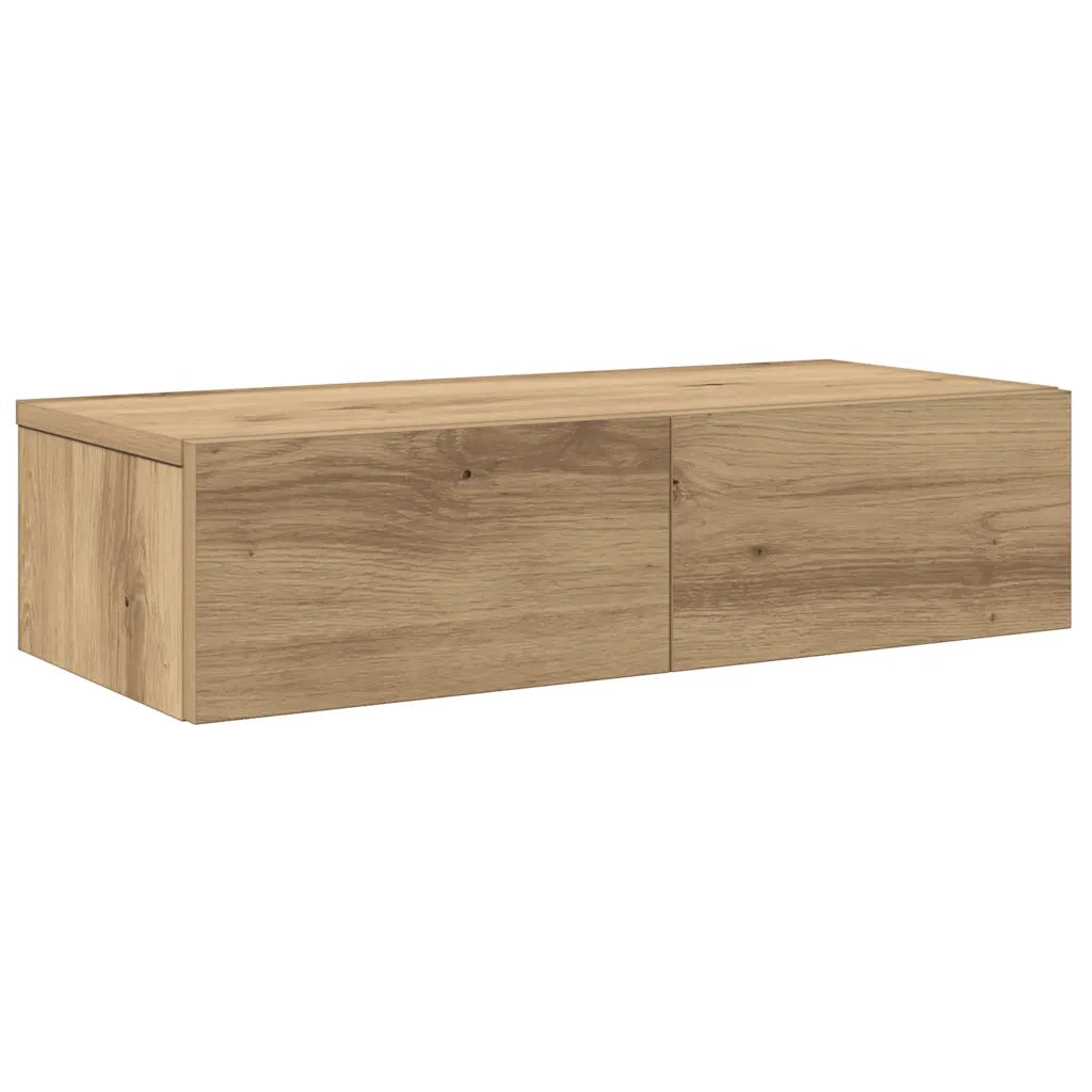 Scaffale a Parete con Cassetti Rovere 60x26,5x15 cm Truciolato 859976