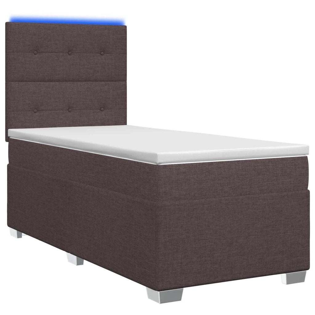 Letto box spring con materasso Marrone Scuro 90 x 200 cm 3454785