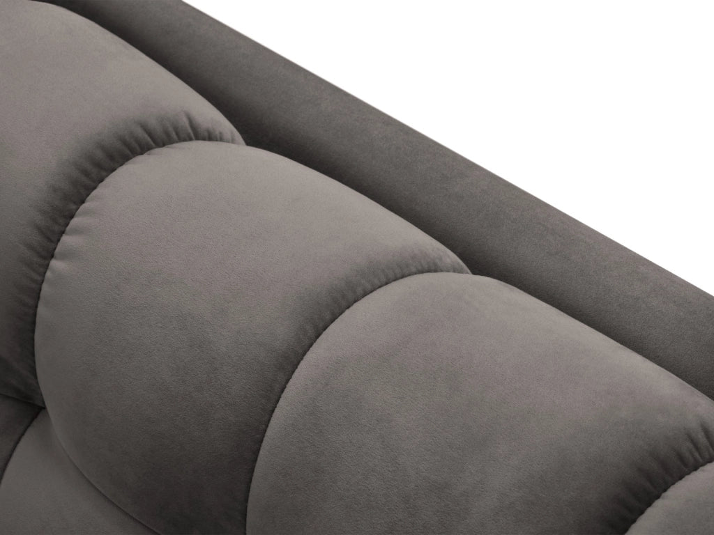 Cosmopolitan Design - Divano angolare destro "Bali" 5 posti in velluto grigio chiaro 