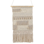 Decorazione murale in cotone beige fatto a mano con nappe arte da parete boho per soggiorno camera da letto camera dei bambini
