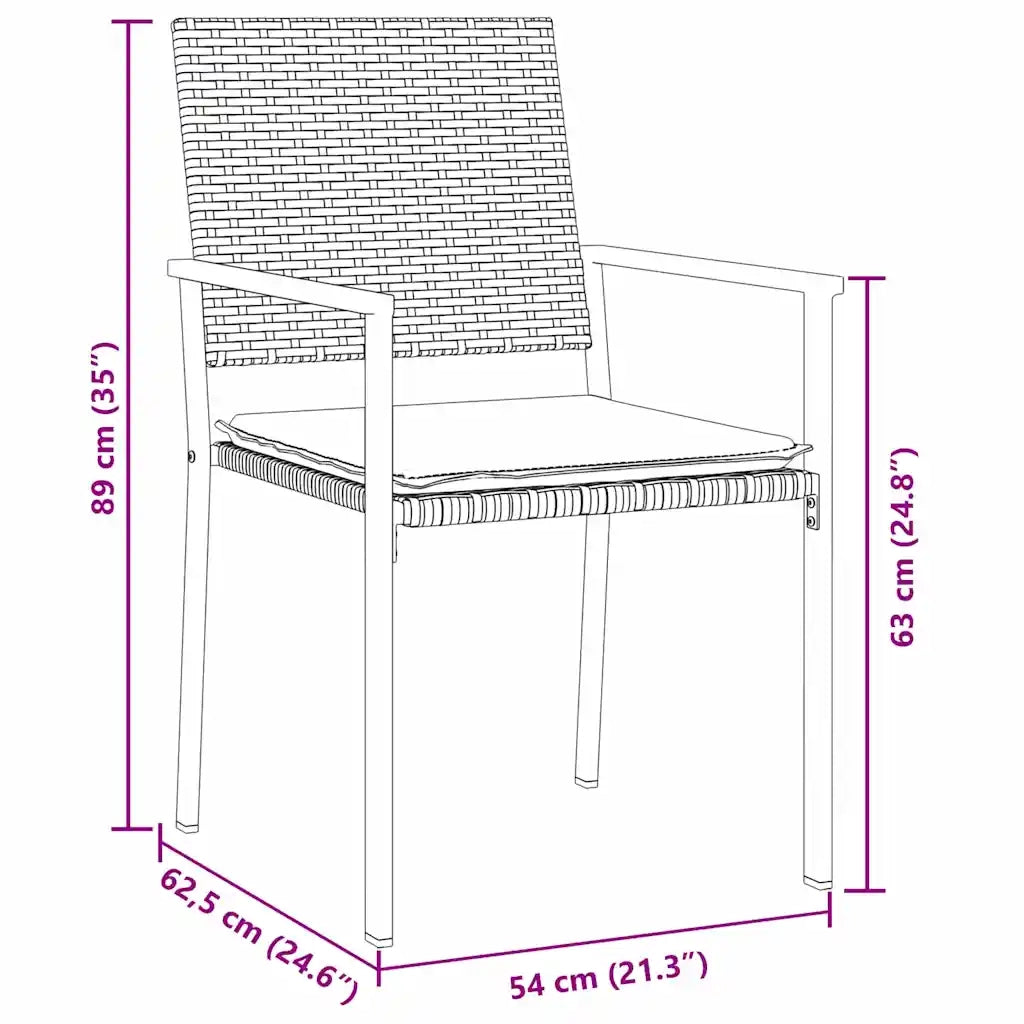 Set da Pranzo per Giardino 5 pcs Nero e Grigio Chiaro 3379075