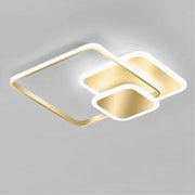 Trade Shop - Plafoniera Luce Fredda Led Quadrata 50 W Lampadario A Soffitto Oro Moderno 50088 -