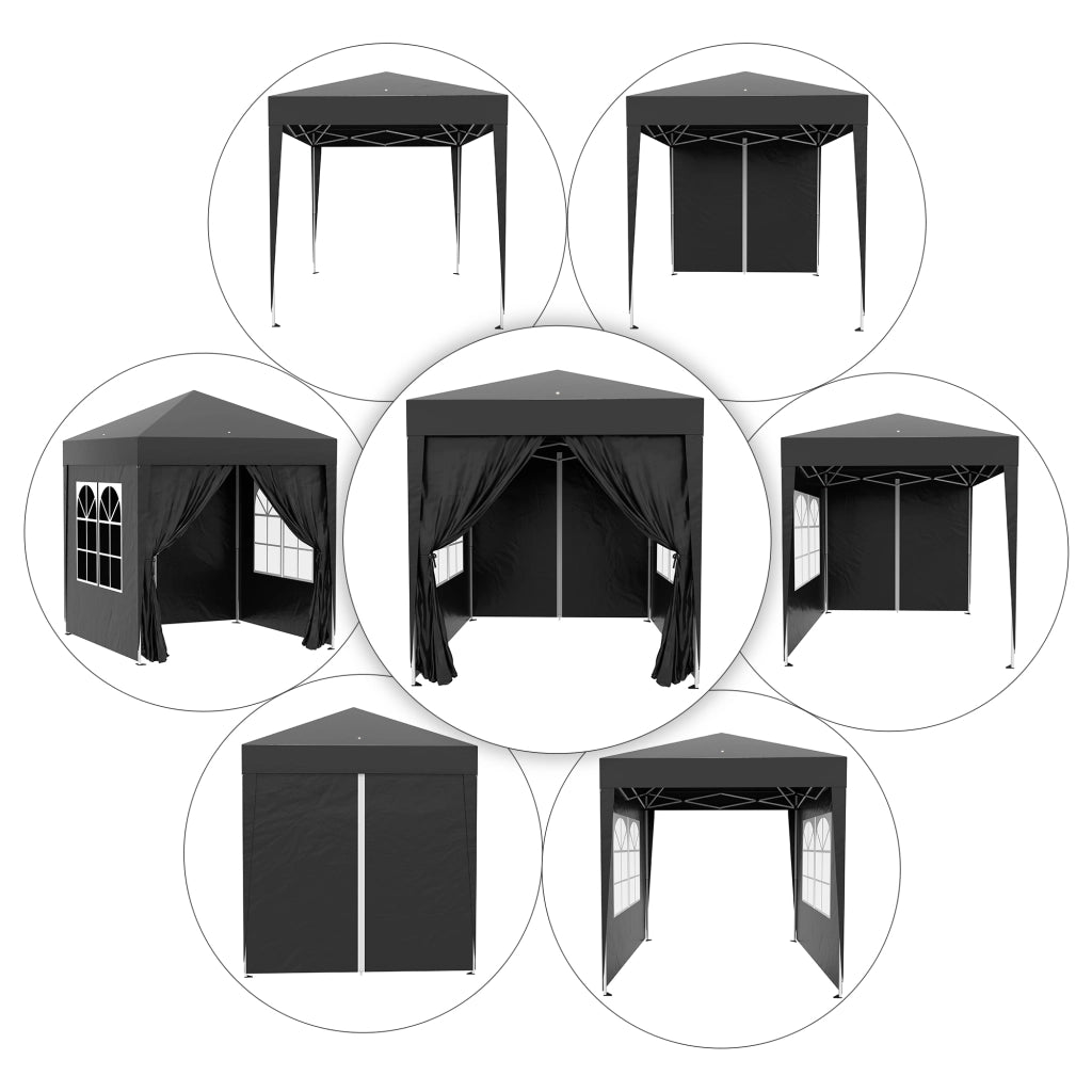 Gazebo pieghevole ¨C zephmum ¨C Grigio/Nero 2x2 m