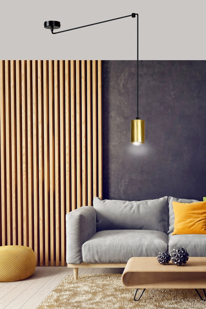 Lampada a sospensione Emibig Traker 1xGU10 nero/oro metallo