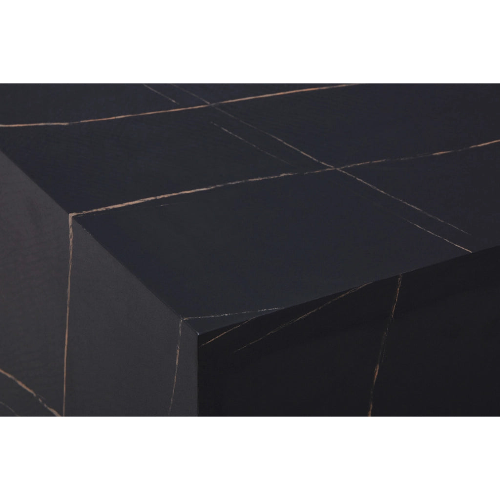Tavolino da salotto Cuboid in legno nero effetto marmo