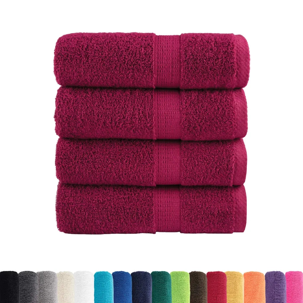 Asciugamani per ospiti Premium SOLUND 4 pz Bordeaux 30x50 cm 600 g/m² 137207