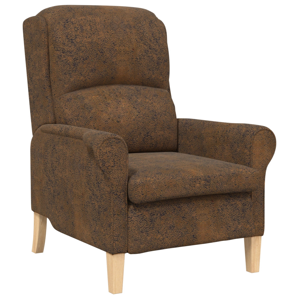 Poltrona Moderna Marrone Tessuto, Legno Standard Ergonomica