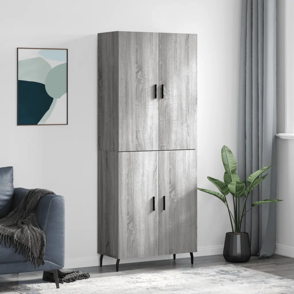 Credenza | Madia | Buffet da pranzo | Armadio da pranzo Grigio Sonoma 69,5x34x180 cm in Legno Multistrato