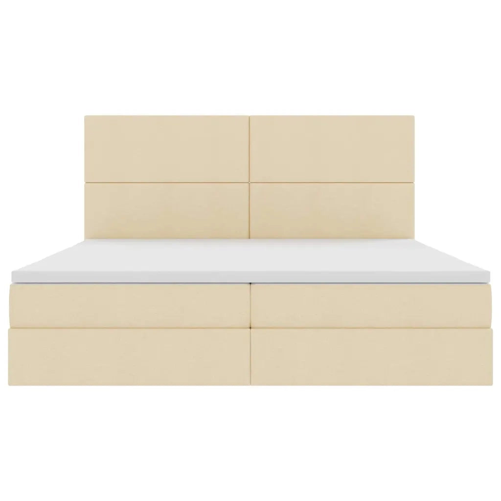Letto con contenitore LED e materasso Crema 200 x 200 cm