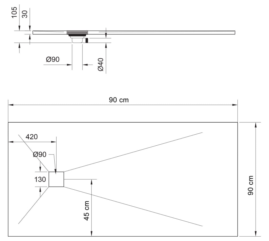 Piatto Doccia in Pietra 90x190 cm Pedrinelli Ardesia Stone Side Marrone