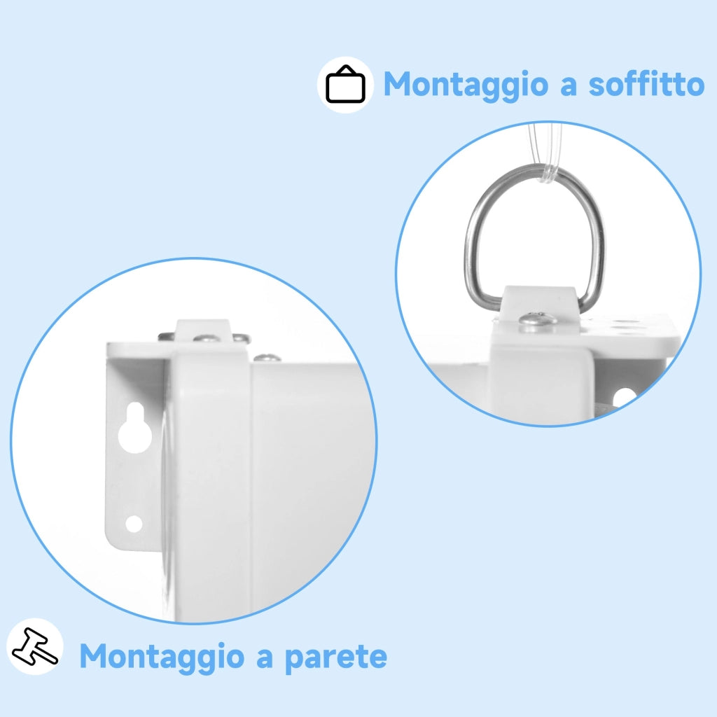 Telo per Proiettore 120" 16:9 Motorizzato con Telecomando Fissaggio a Muro e Soffitto Bianco