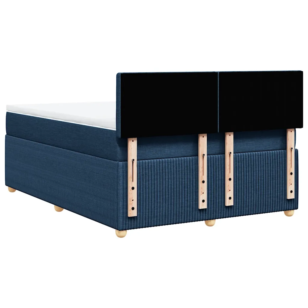 Giroletto a Molle con Materasso Blu 140x200 cm in Tessuto