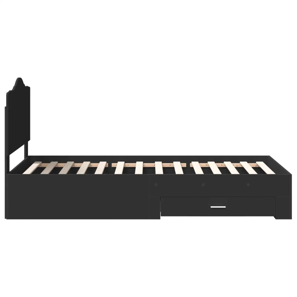 Struttura del letto Nero 100 x 200 cm Legno multistrato
