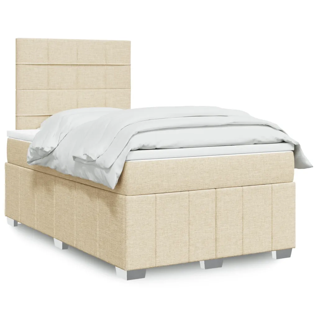 Giroletto a Molle con Materasso Crema 120x190 cm in Tessuto 3291612