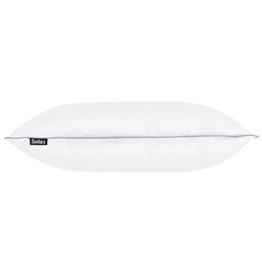 Cuscino basso a triplo scomparto Rivestimento in cotone premium Imbottitura in piuma d'oca Imbottitura in piuma Bianco 50 x 60 cm Teide