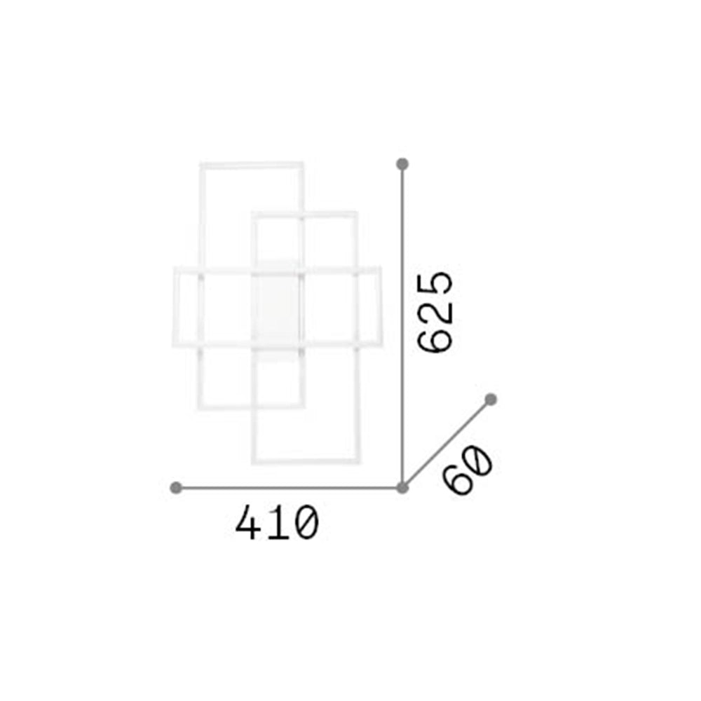 Plafoniera Moderna Frame Metallo Nero Led 31W 3000K Luce Calda