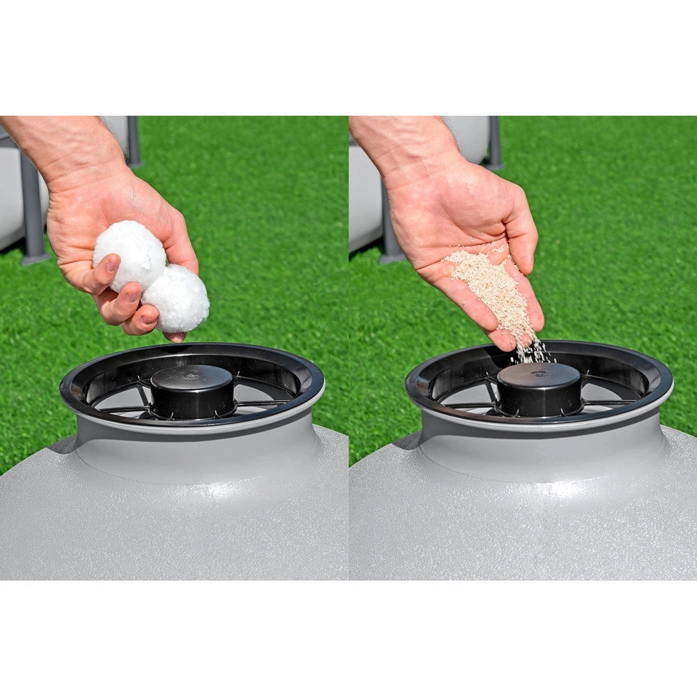Trade Shop - Pompa Sistema Di Filtraggio A Sabbia Con Timer 6.056 L/h Per Piscine Fuori Terra 58497 -
