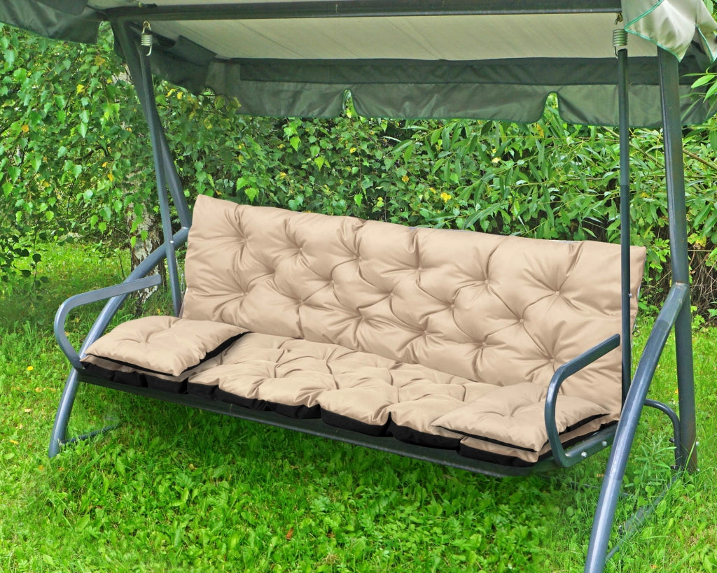 Set di cuscini da giardino AIO FACTORY XL impermeabili beige per panca altalena