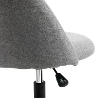 Sedia da Ufficio con Seduta Alta Regolabile 105-125H cm, Sgabello da Ufficio Girevole 360°, Lino, Grigio