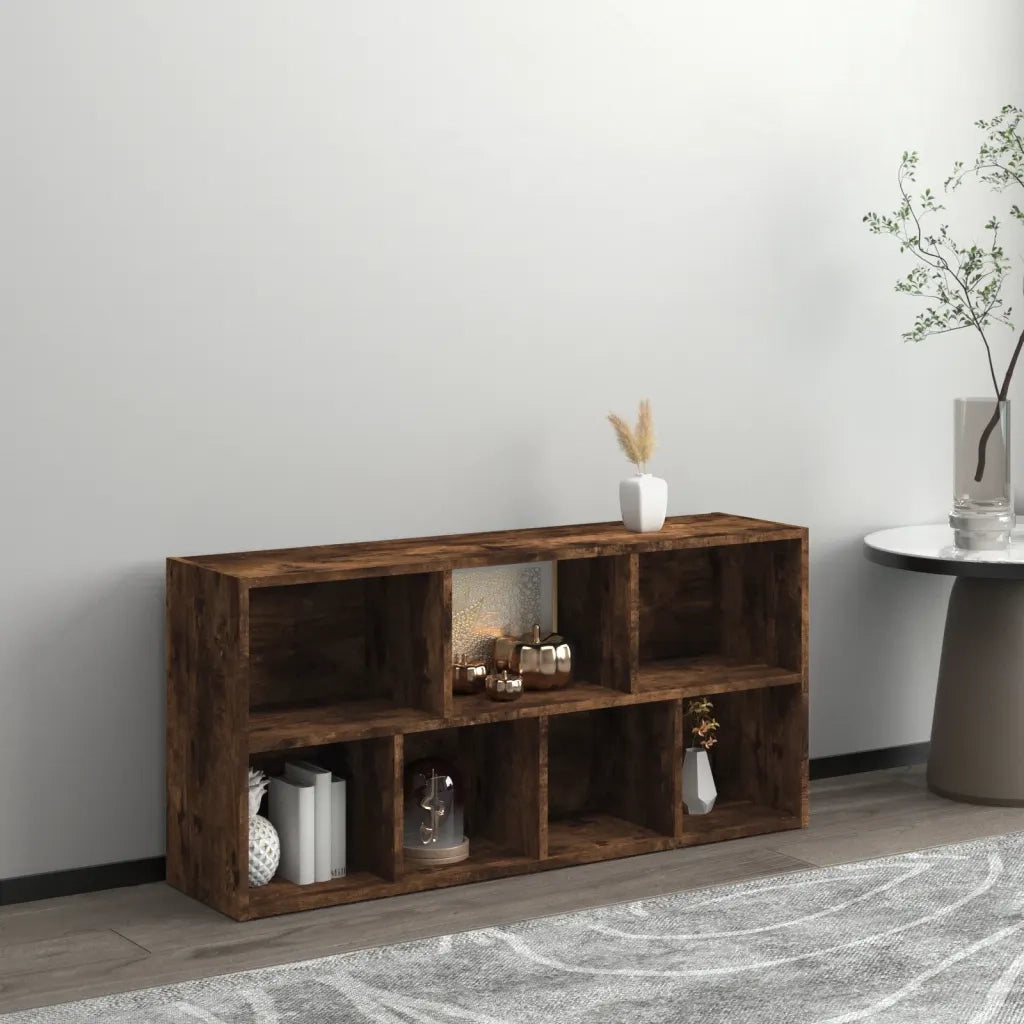 Libreria-Scaffale per Libri-Mobile di Stoccaggio Rovere Fumo 50x25x106 cm