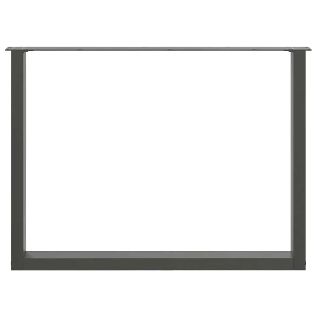 Set di 2 gambe regolabili a forma di U per tavoli e scrivanie da 100 x 72-73 cm in acciaio antracite 02_0057438